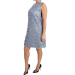 Dolce & Gabbana Light Blue Fringe Shift Gown Dress