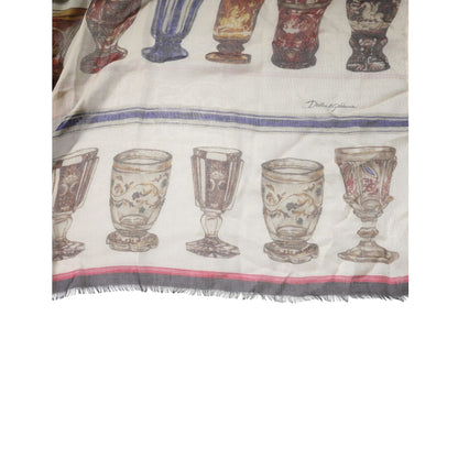 Dolce & Gabbana Multicolor Glass Cashmere Foulard Scarf