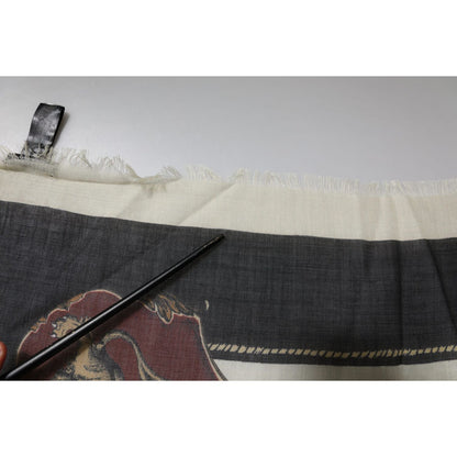 Dolce & Gabbana Multicolor Printed Cashmere Foulard Scarf