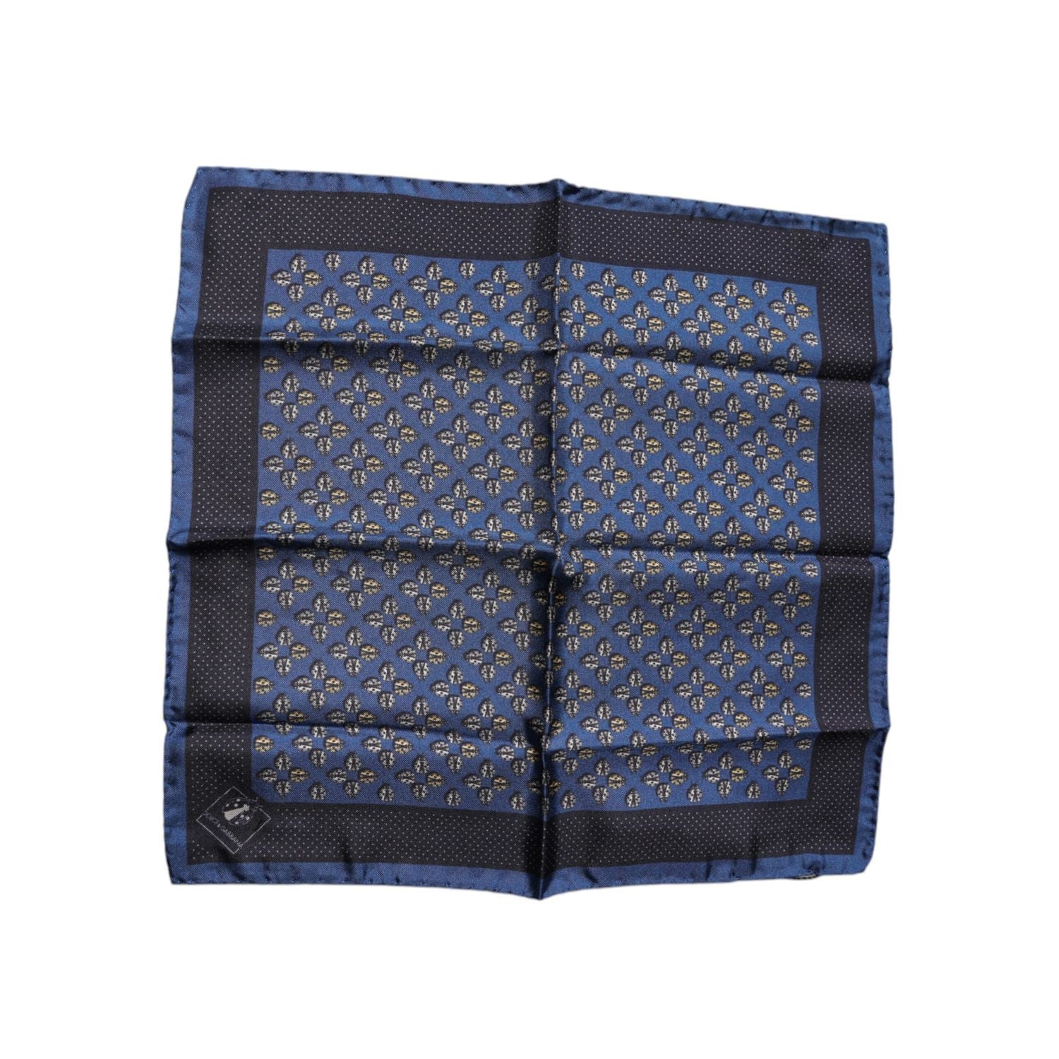 Dolce & Gabbana Blue Lady Bug Silk Square Handkerchief Scarf