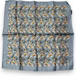 Dolce & Gabbana Gray Oranges Silk Square Handkerchief Scarf MS7330