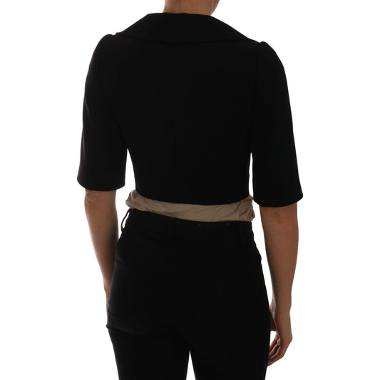 Dolce & Gabbana Black Short Croped Jacket Blazer Coats & Jackets