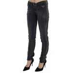 John Galliano Grey Washed Low Waist Zipper Side Skinny Denim Jeans
