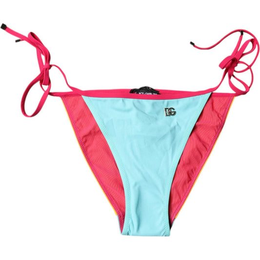 Dolce & Gabbana Multicolor Logo Swimsuit Bikini Bottom Swimwear BIK1996-3