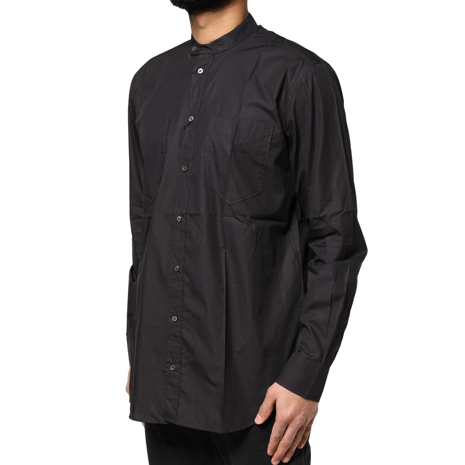 Dolce & Gabbana Black Cotton Button Down Men Casual Shirt