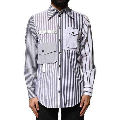 Dolce & Gabbana Multicolor Striped Button Down Casual Shirt