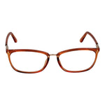 Guess Orange Women Glasses Frame, plastic rectangle full-rim with 54-15-140 size, demo lenses, spring hinge, includes branded case.