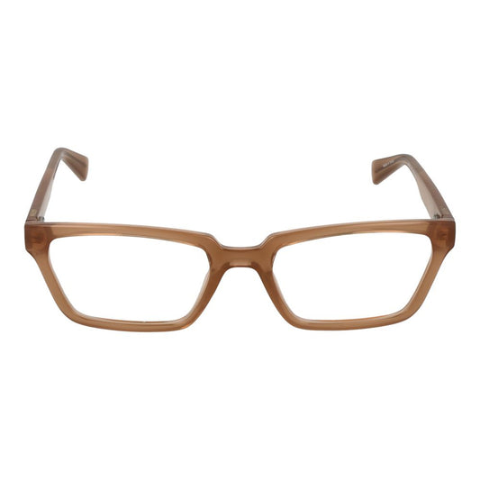Guess Beige Women Glasses Frame in full-rim rectangle style with plastic material and spring hinge, size 54-19-145, includes branded case.