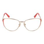 Guess Orange Women Glasses Frame, coral cat eye full-rim metal frame with demo plastic lenses, spring hinge, size 50-16-140