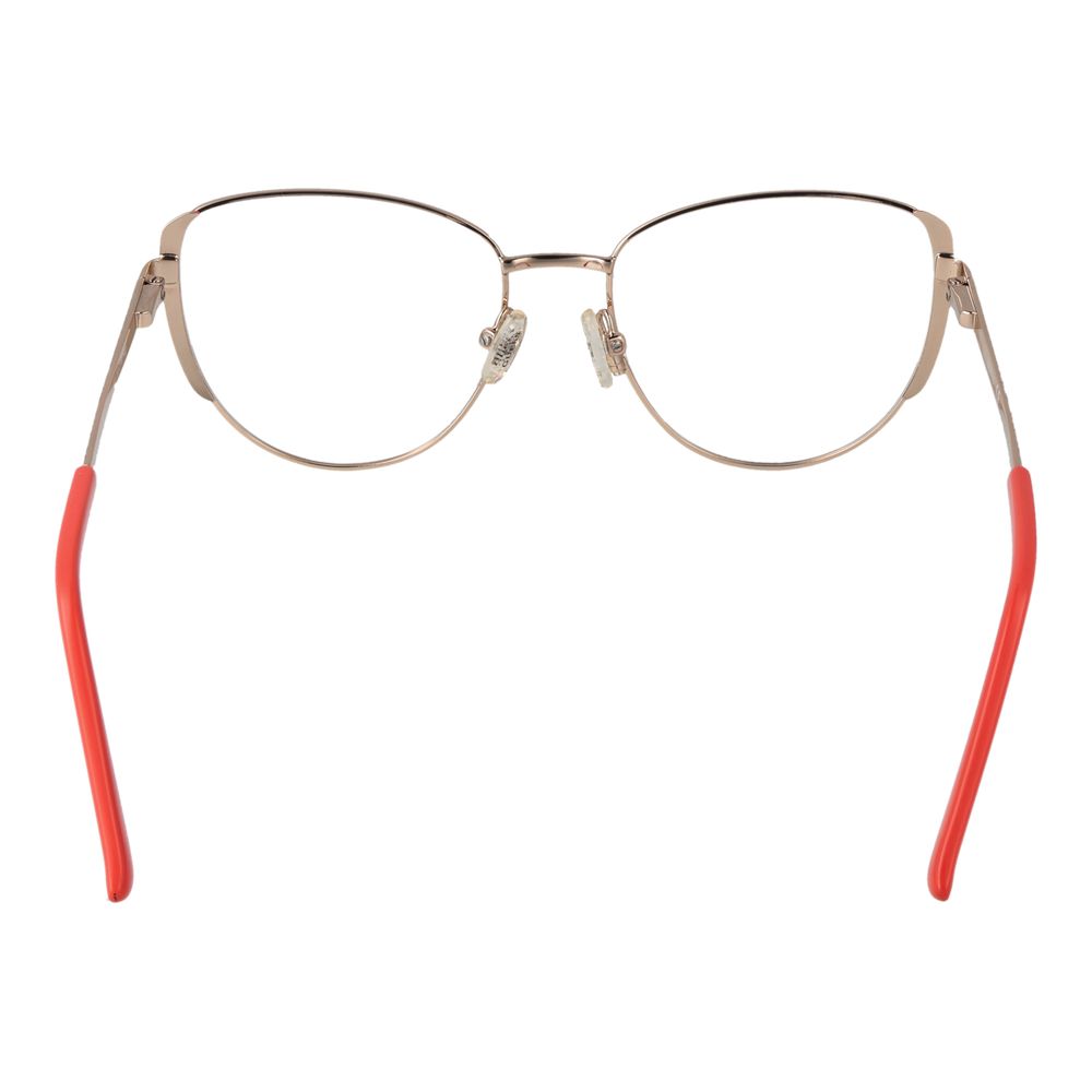 Guess Orange Women Glasses Frame in coral metal, cat eye style with full-rim design, including branded case, lens size 50-16-140.