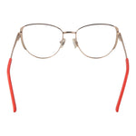 Guess Orange Women Glasses Frame in coral metal, cat eye style with full-rim design, including branded case, lens size 50-16-140.