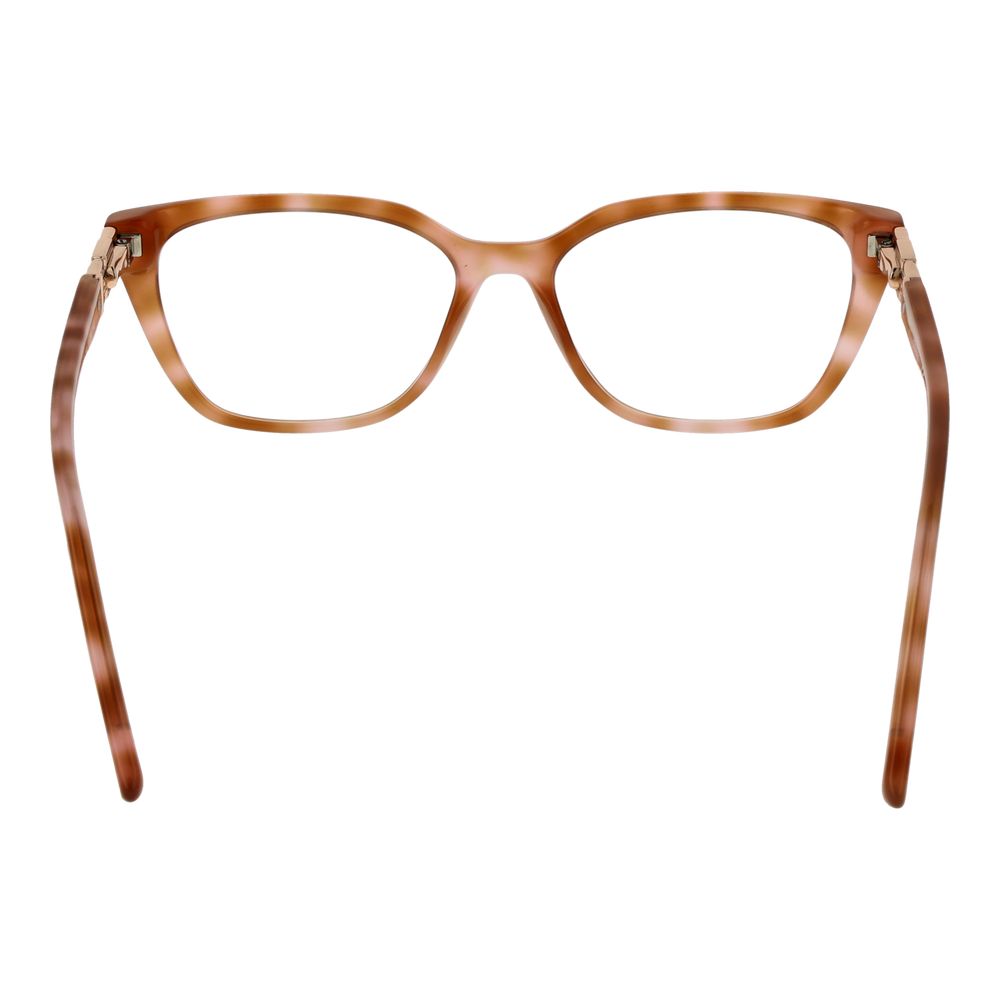 Guess Beige Women Glasses Frame in acetate with full-rim style, rectangle shape and spring hinge.