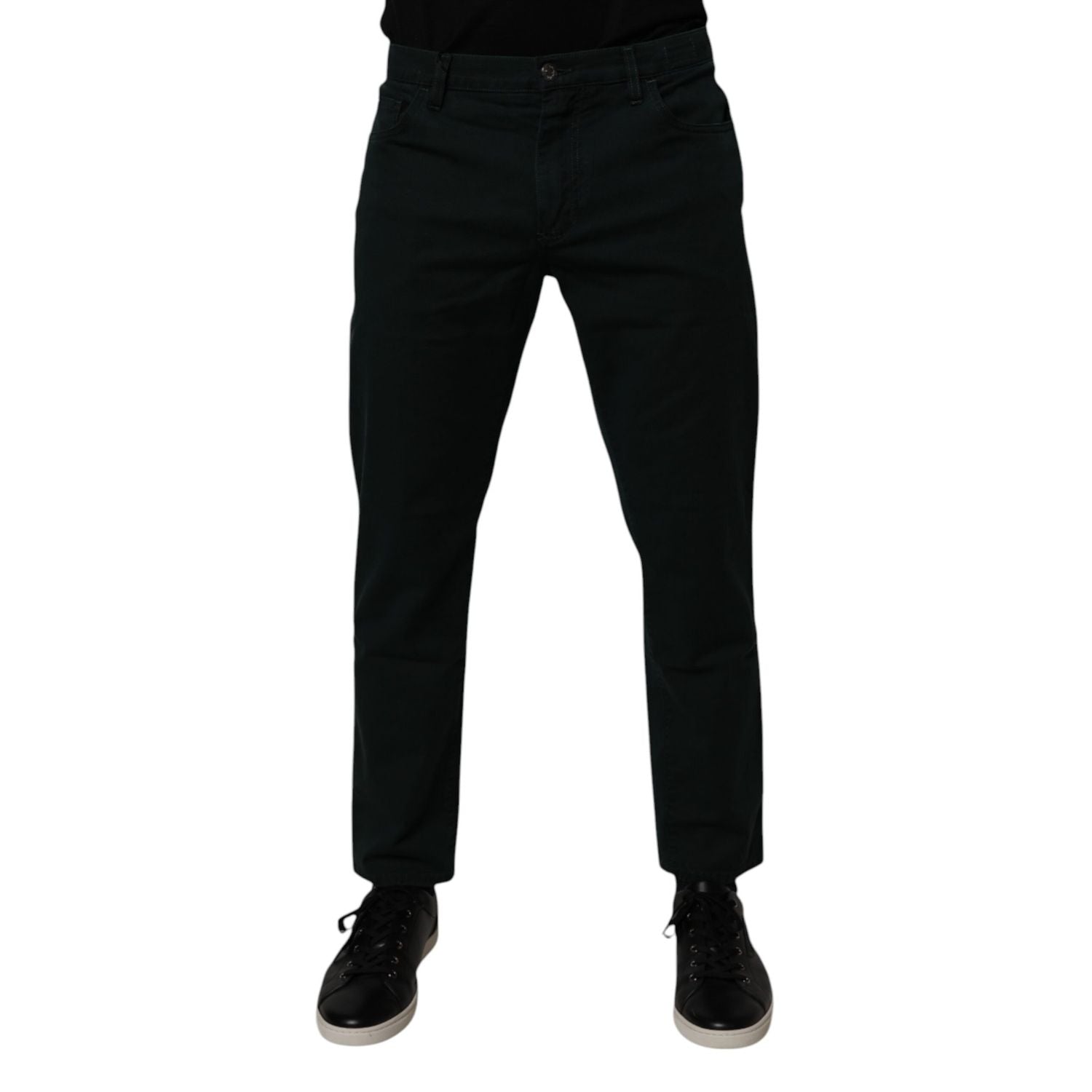 Dolce & Gabbana Dark Green Cotton Loose Men Denim Jeans