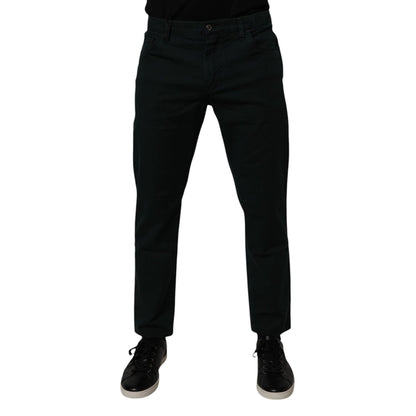 Dolce & Gabbana Dark Green Cotton Loose Men Denim Jeans