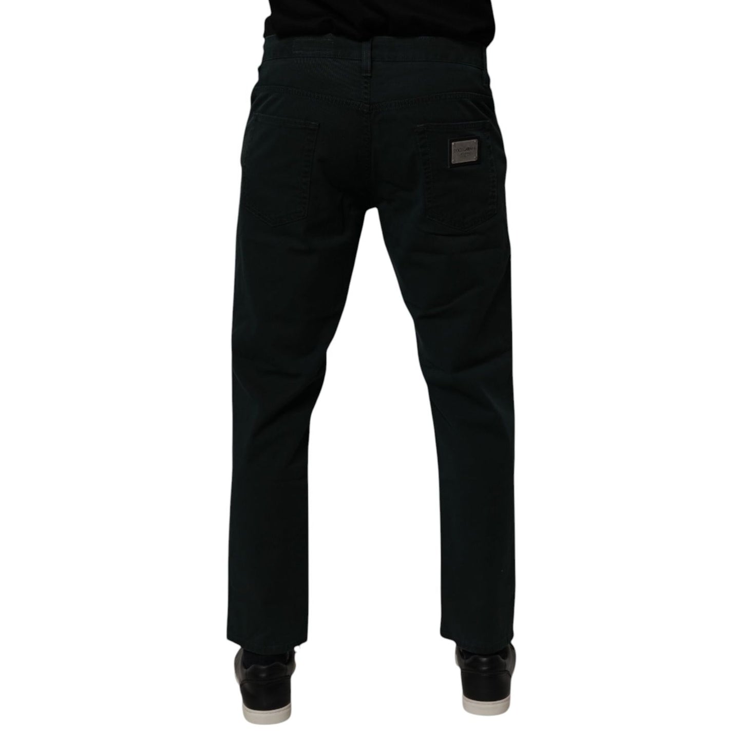 Dolce & Gabbana Dark Green Cotton Loose Men Denim Jeans