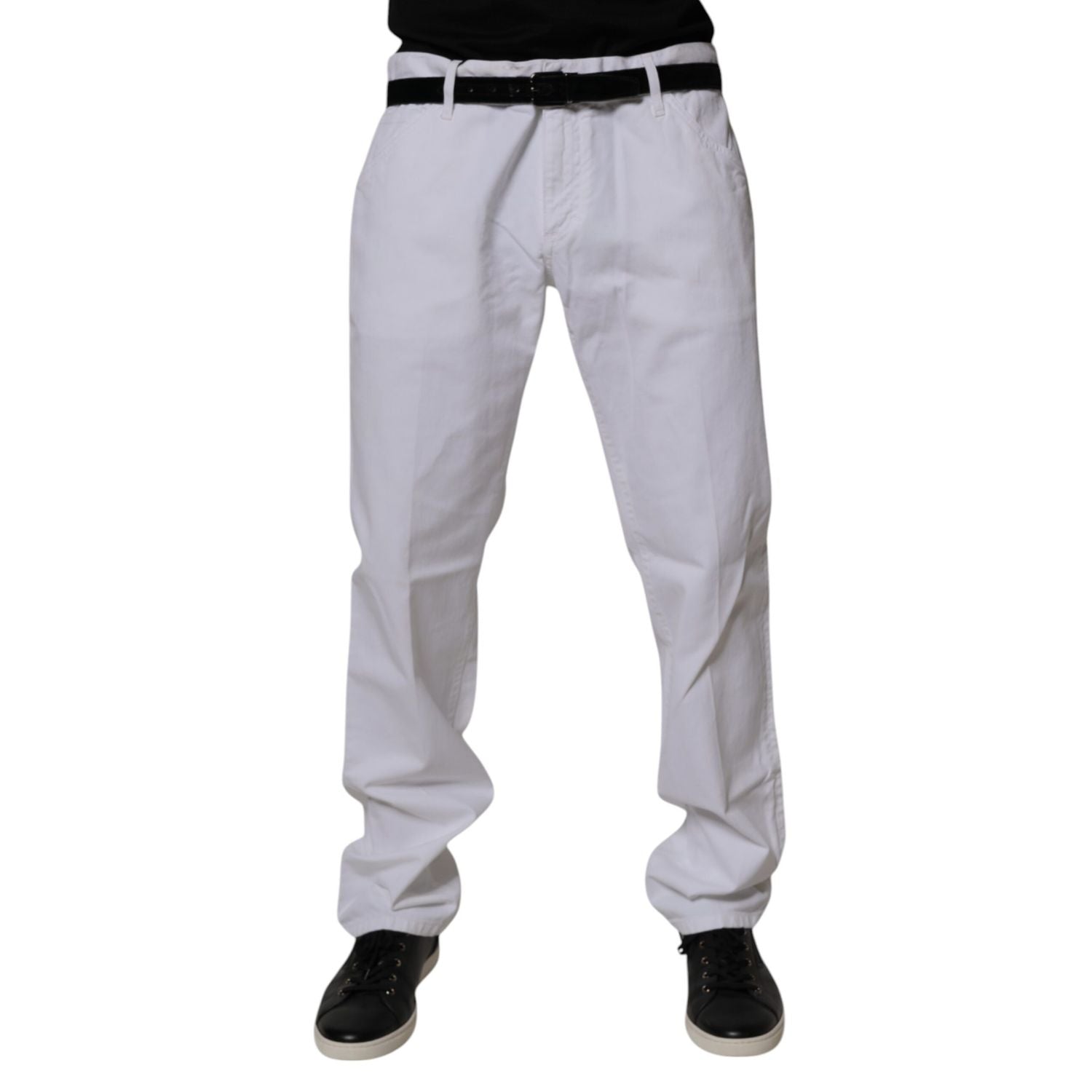 Dolce & Gabbana White Cotton Straight Men Denim Jeans