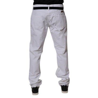 Dolce & Gabbana White Cotton Straight Men Denim Jeans