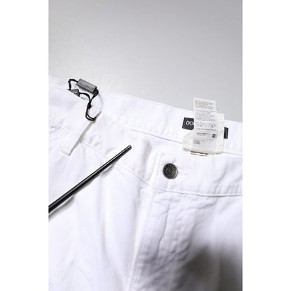 Dolce & Gabbana White Cotton Straight Men Denim Jeans