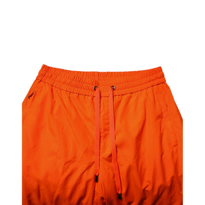 Dolce & Gabbana Orange Polyester Men Jogger Sweatpants Pants