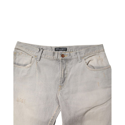 Dolce & Gabbana Light Gray Cotton Skinny Denim Jeans