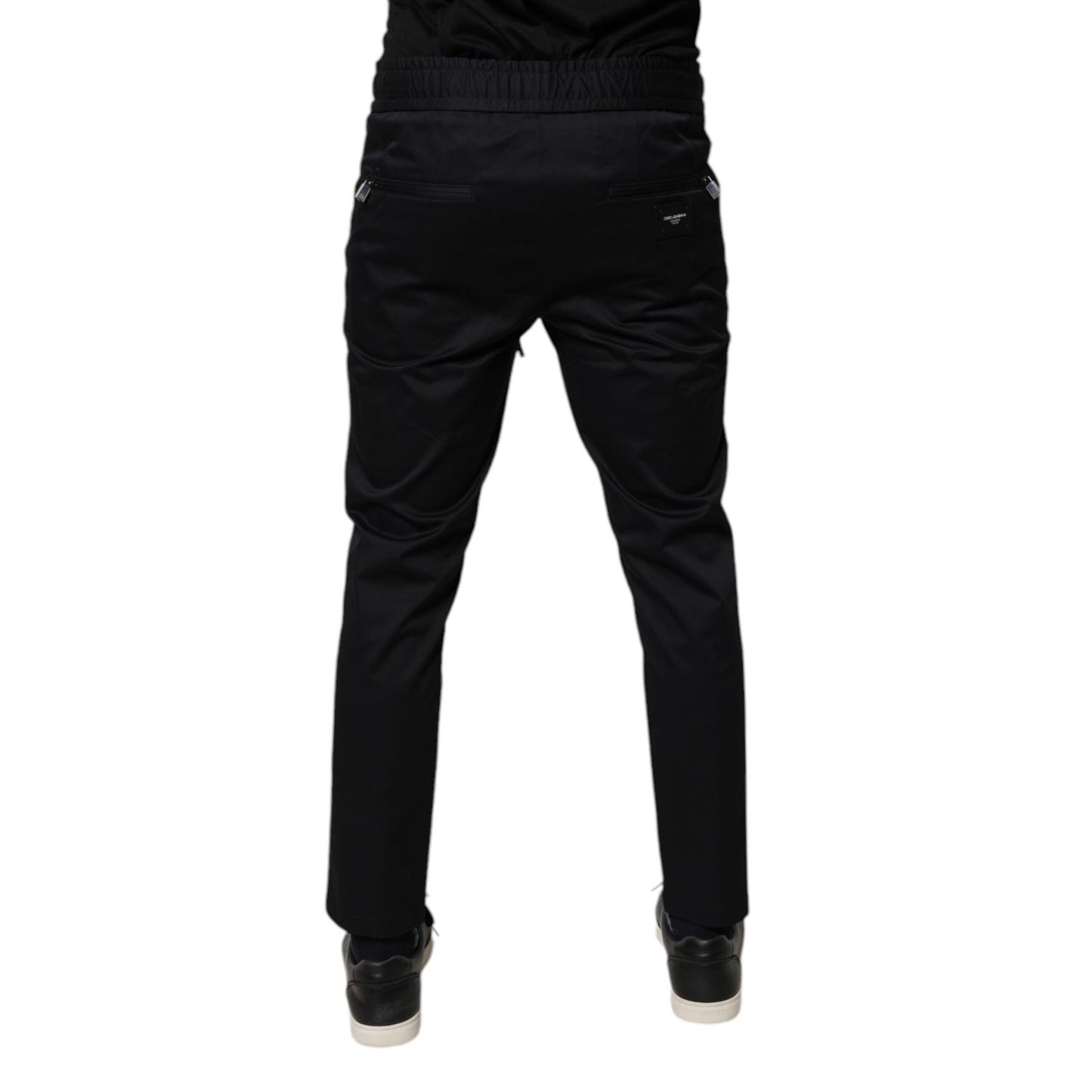 Dolce & Gabbana Dark Blue Cotton Men Jogger Sweatpants Pants