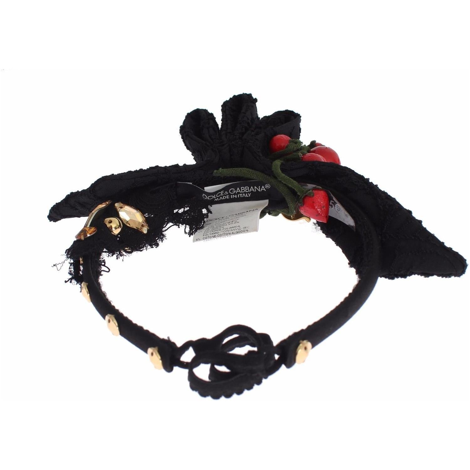 Dolce & Gabbana Diadem Headband Tiara Berry Fruit Crystal Bow Hair