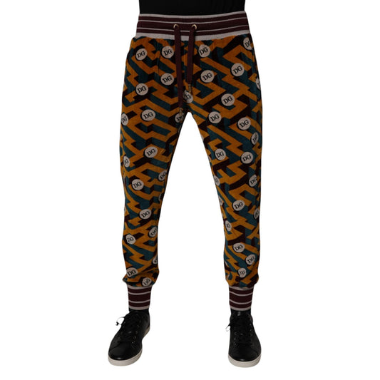 Dolce & Gabbana Multicolor Logo Monogram Jogger Sweatpants Pants PAN75045-44