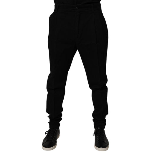 Dolce & Gabbana Black Cotton Stretch Skinny Pants