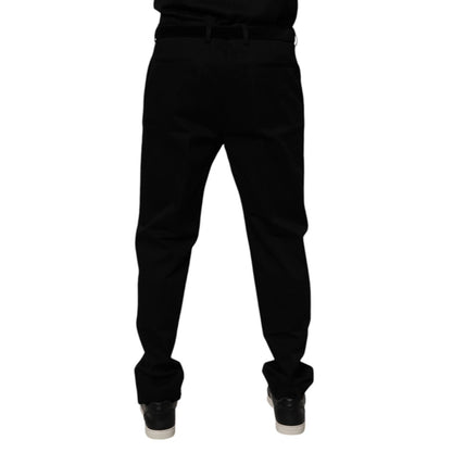 Dolce & Gabbana Black Cotton Men Skinny Dress Formal Pants