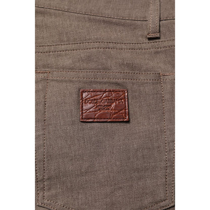 Dolce & Gabbana Brown Cotton Stretch Chino Pants