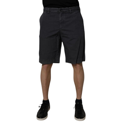Dolce & Gabbana Dark Gray Cotton Mid Waist Men Bermuda Shorts