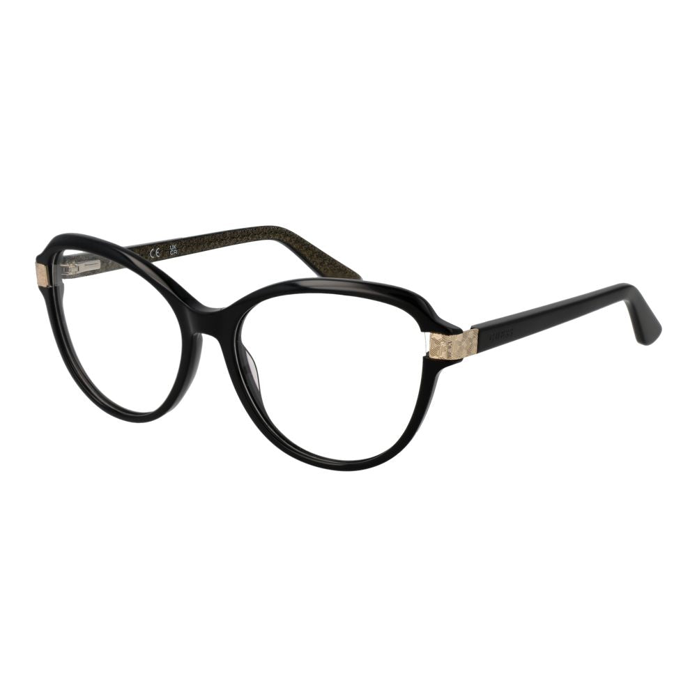 Alt Tag: Guess Black Women Glasses Frame, cat eye style, acetate material, full-rim design, black color, with branded case included.