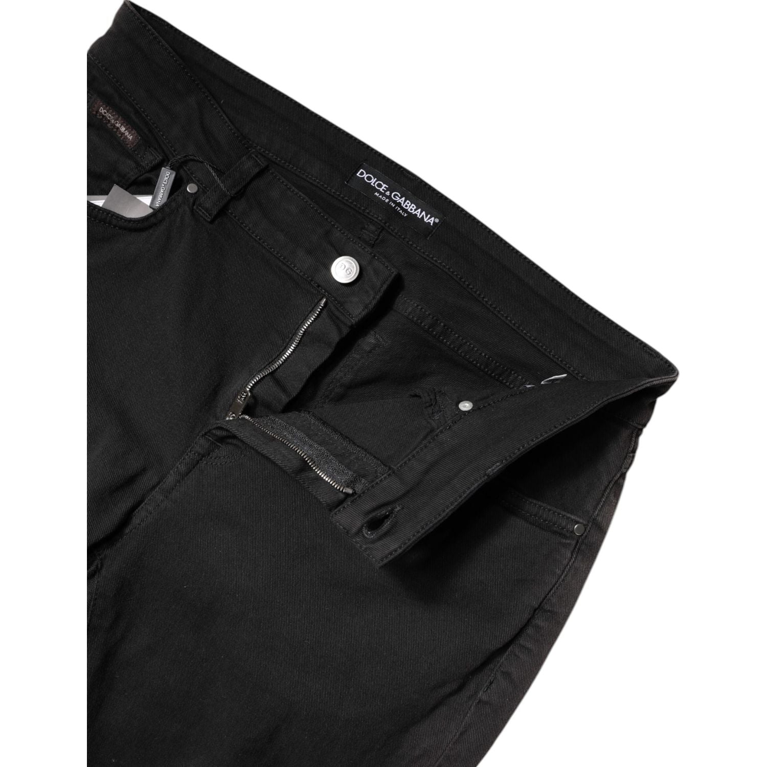 Dolce & Gabbana Black Cotton High Waist Skinny Denim Jeans