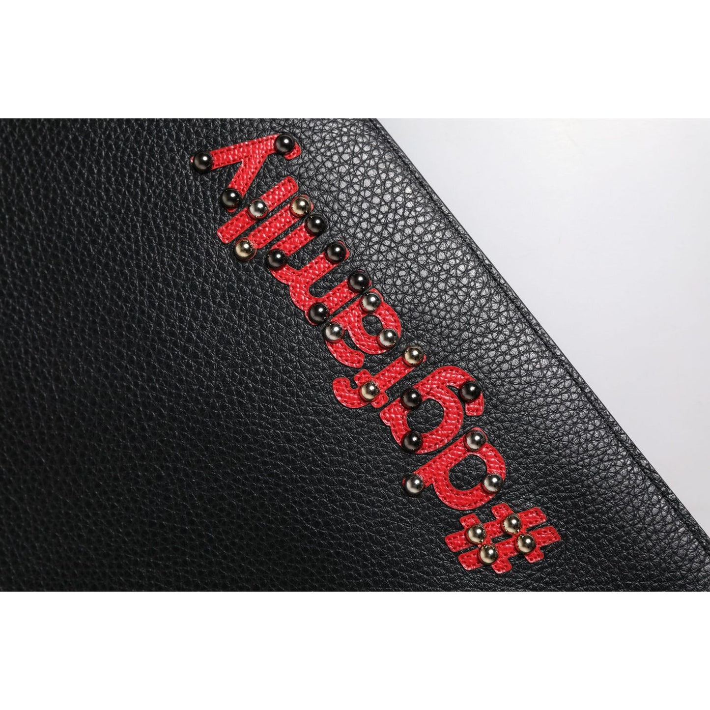 Dolce & Gabbana Black #DGFamily Embellished Leather Clutch Bag Dolce & Gabbana