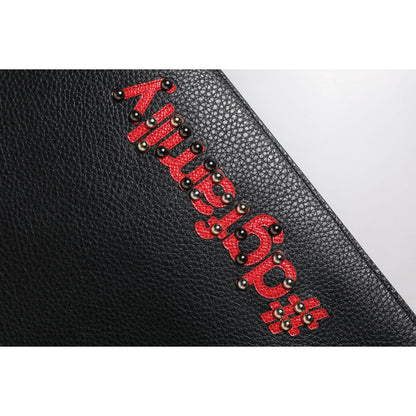 Dolce & Gabbana Black #DGFamily Embellished Leather Clutch Bag Dolce & Gabbana