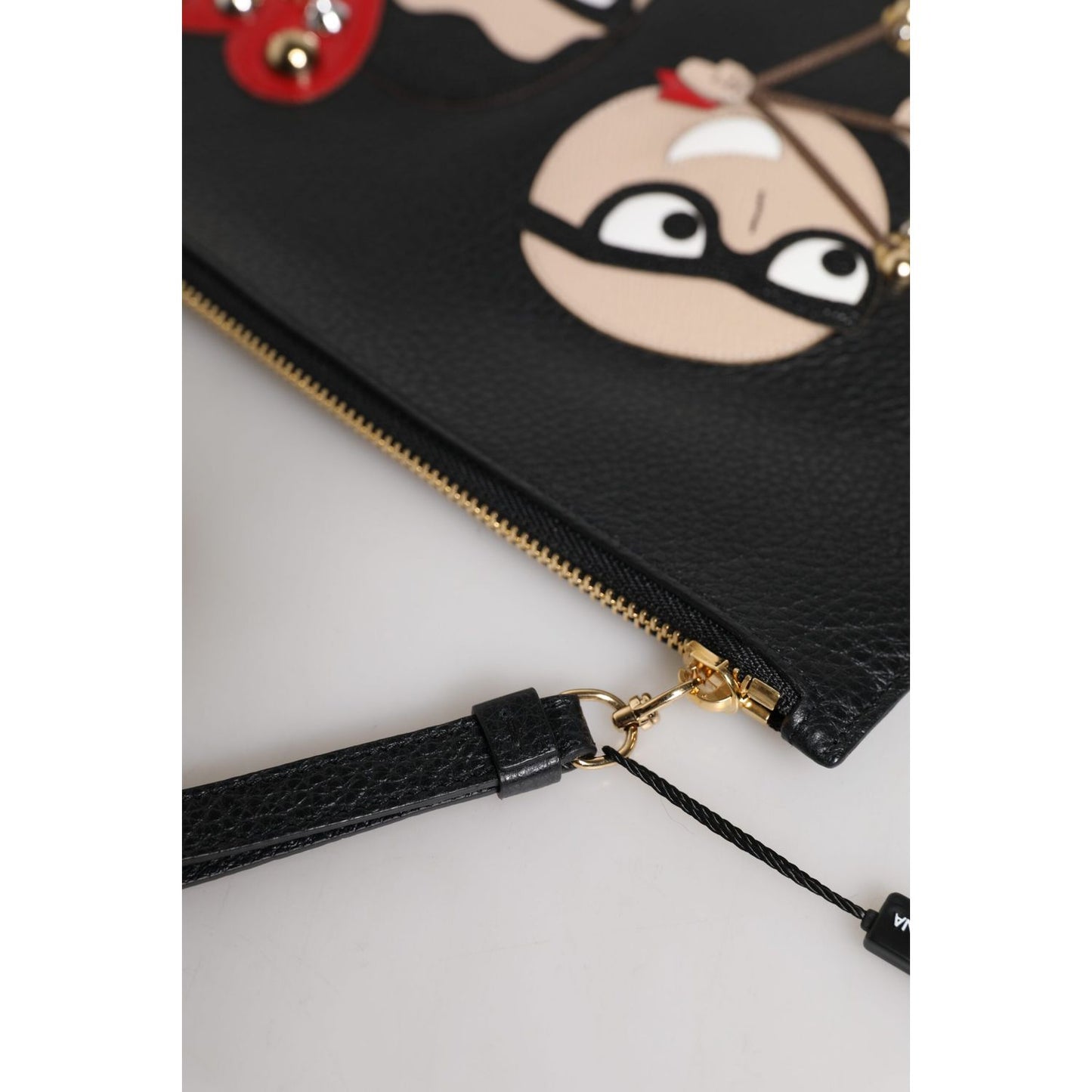 Dolce & Gabbana Black #DGFamily Embellished Leather Clutch Bag Dolce & Gabbana
