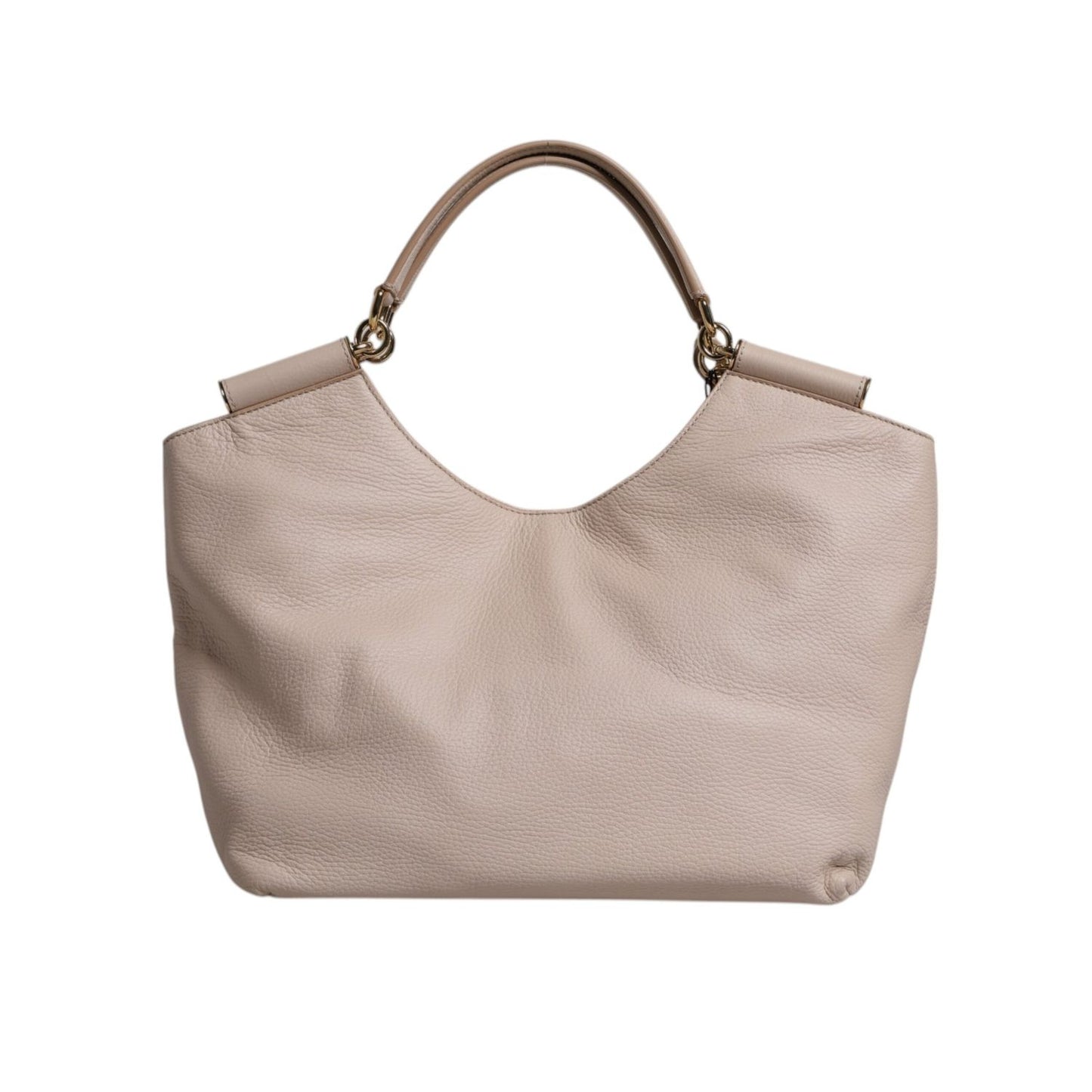 Dolce & Gabbana Light Pink Deer Leather Logo Plaque Tote Top Handle Bag