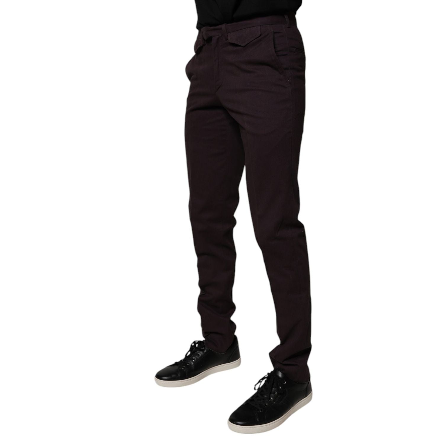 BENCIVENGA Brown Pure Cotton Slim Fit Men Dress Pants
