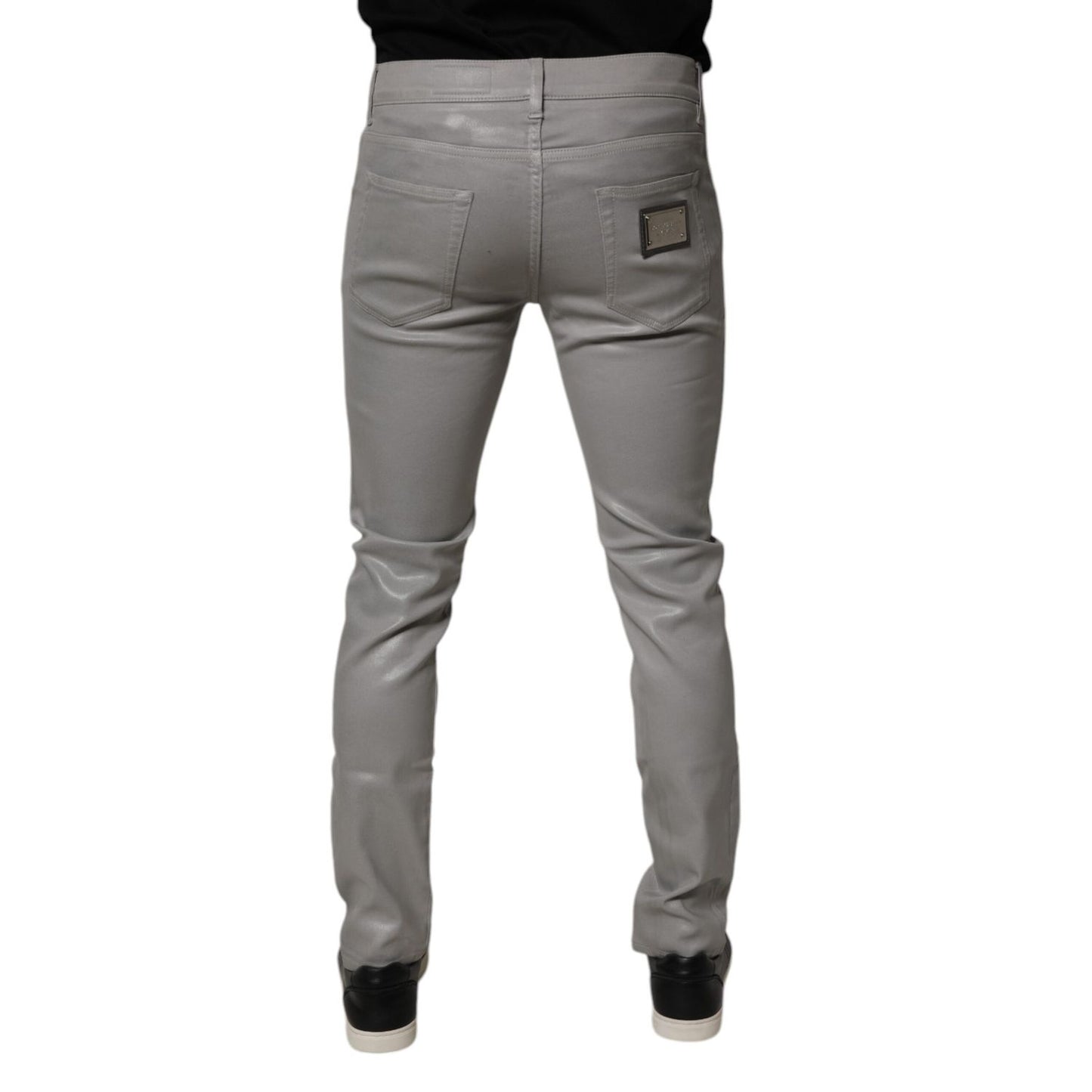 Dolce & Gabbana Gray Cotton Stretch Men Slim Fit Denim Jeans