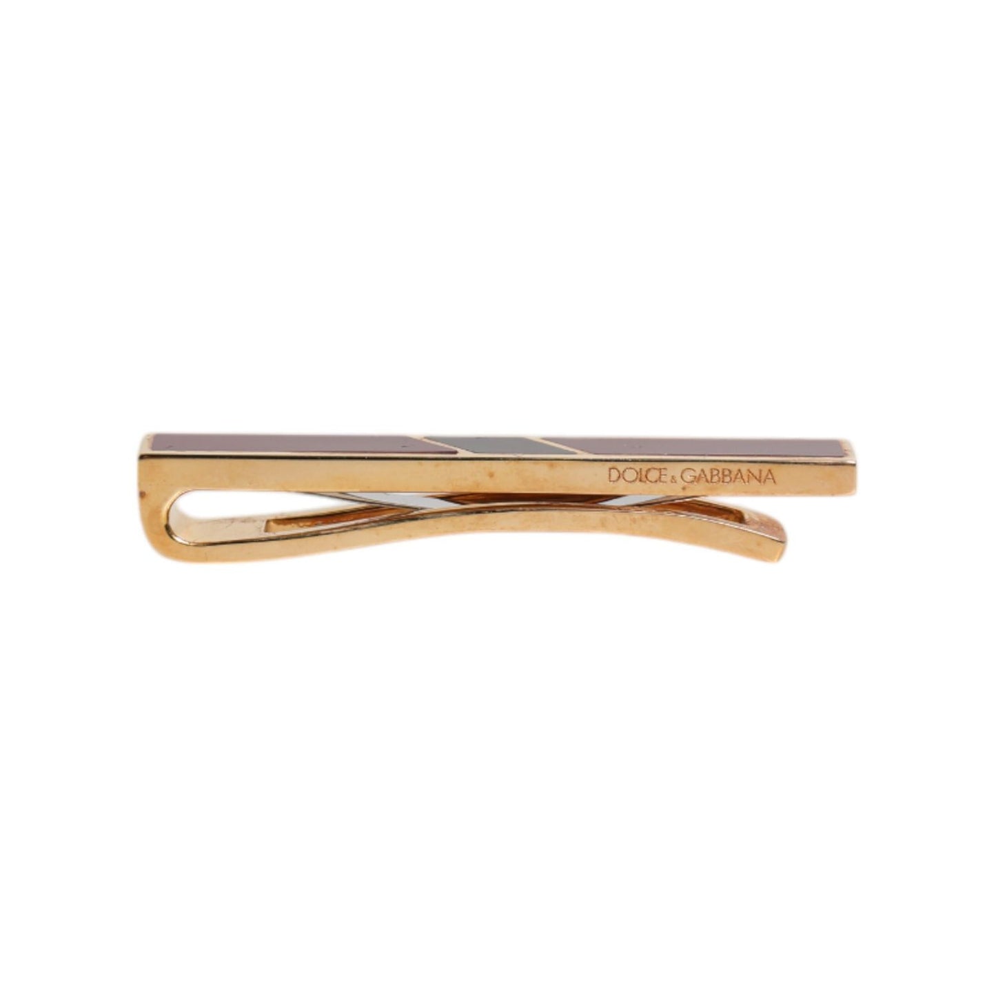 Dolce & Gabbana Multicolor Gold Tone Brass Tie Clip Bar