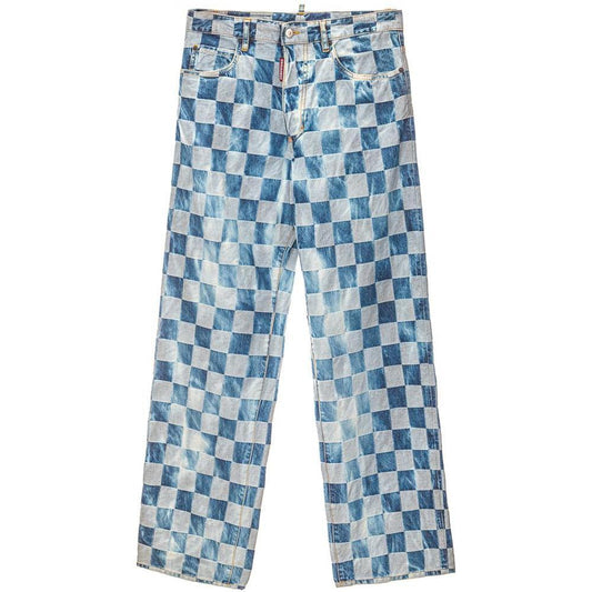 Dsquared² Blue Cotton Relaxed Fit Jean
