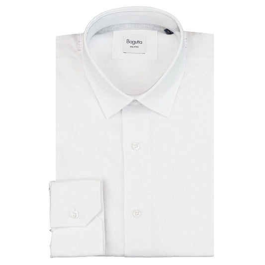 Bagutta White Linen Men Shirt