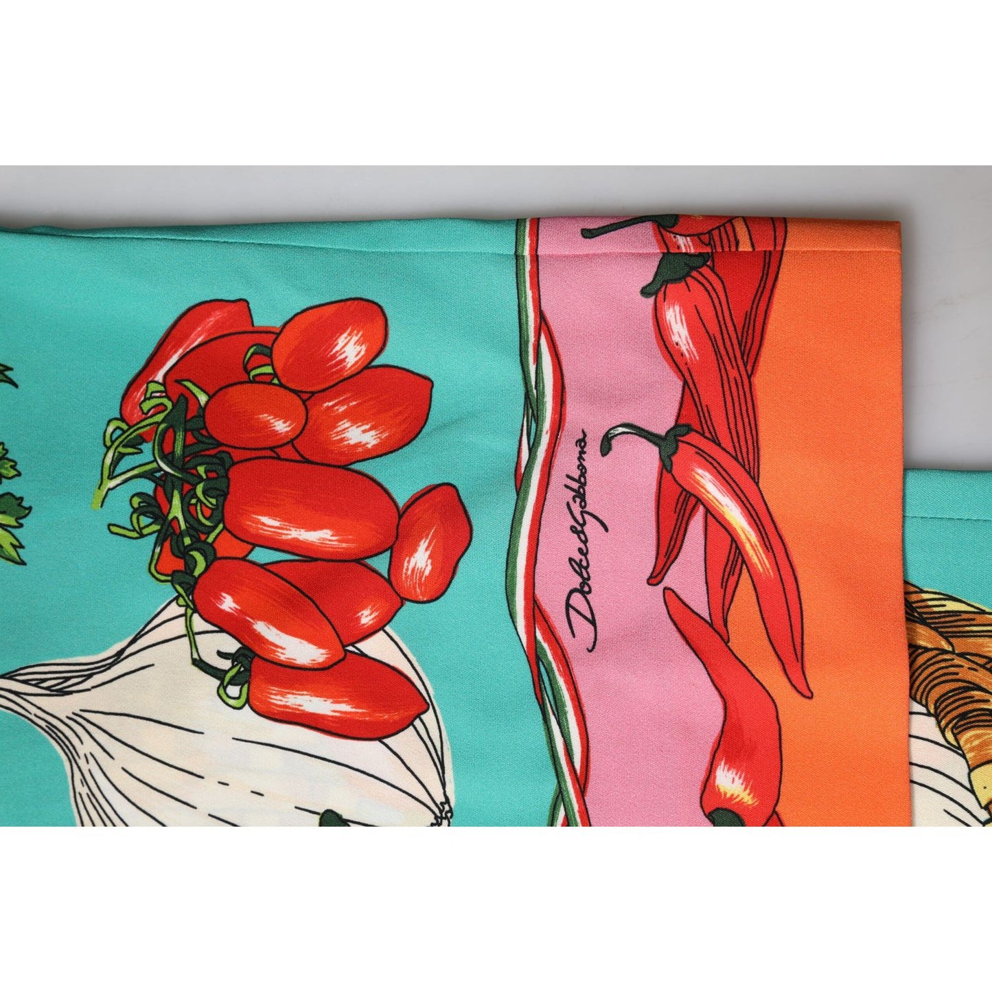 Dolce & Gabbana Green Silk Printed Straight Pants