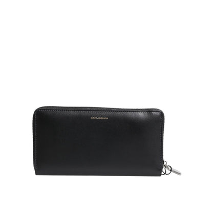 Dolce & Gabbana Black Blue Exotic Leather Embossed Continental Wallet