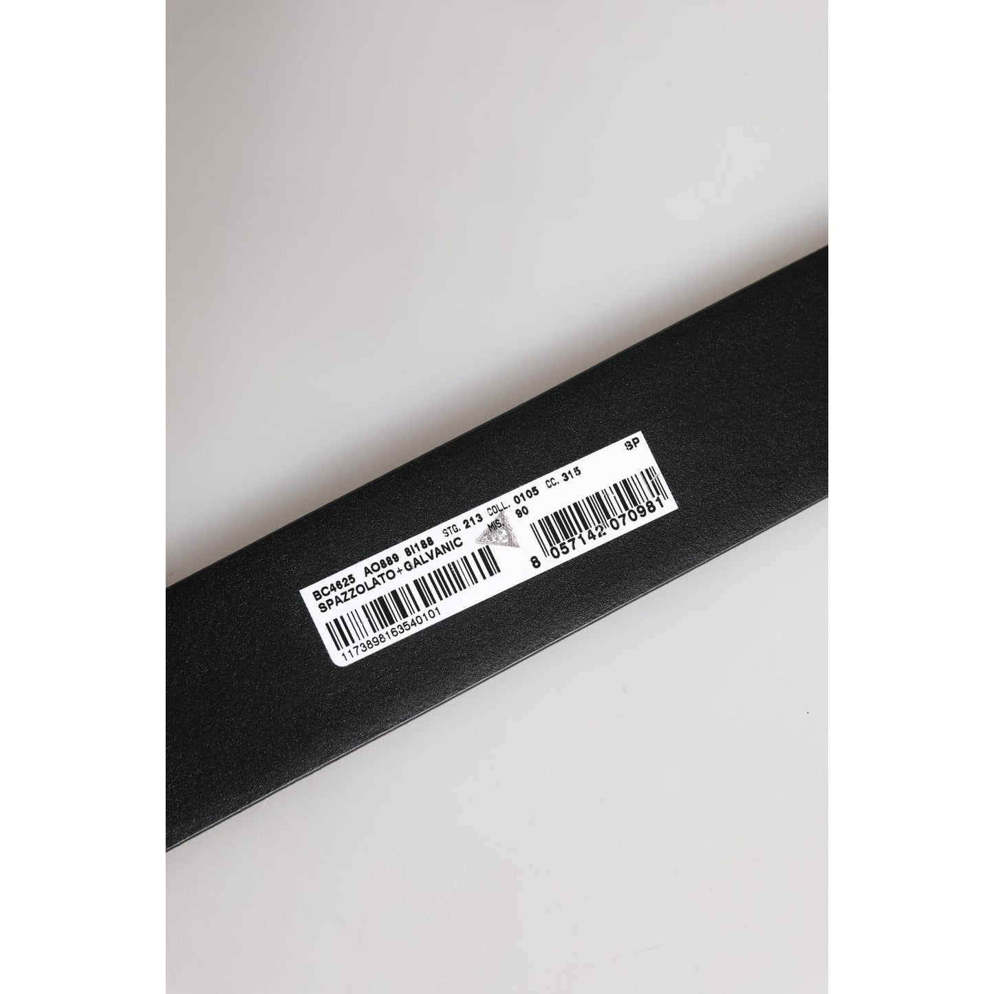 Dolce & Gabbana Black Leather DG Logo Plaque Buckle Belt