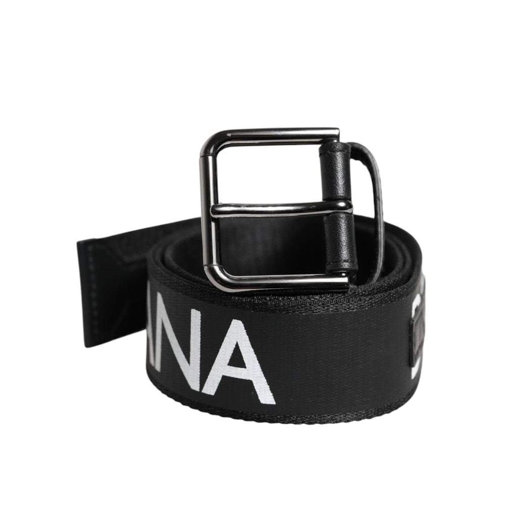 Dolce & Gabbana Black Leather Classic Metal Logo Buckle Belt BEL9338-100
