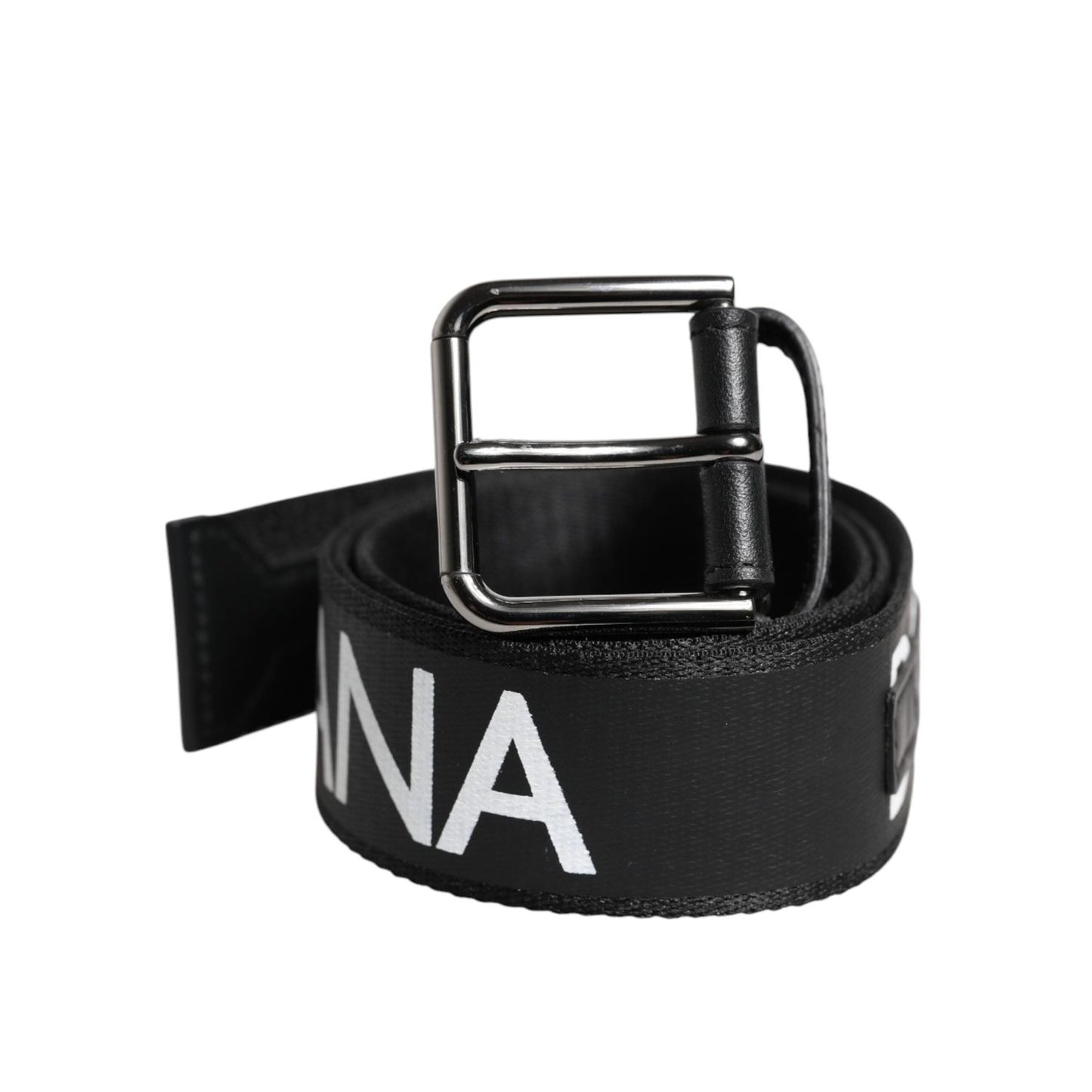 Dolce & Gabbana Black Leather Classic Metal Logo Buckle Belt BEL9338-100