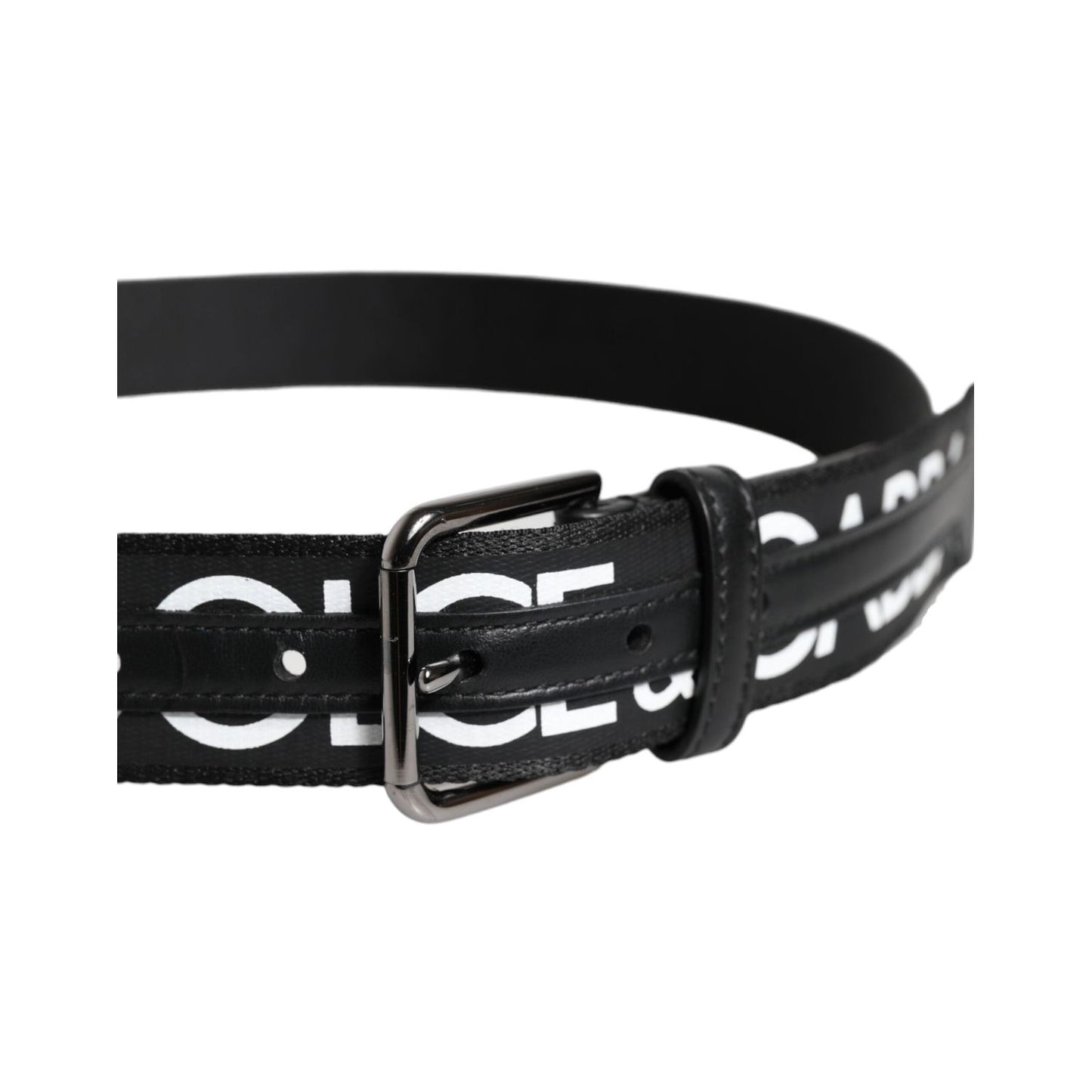 Dolce & Gabbana Black Leather Classic Metal Logo Buckle Belt BEL9338-100