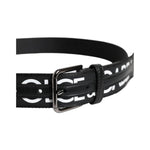 Dolce & Gabbana Black Leather Classic Metal Logo Buckle Belt BEL9338-100