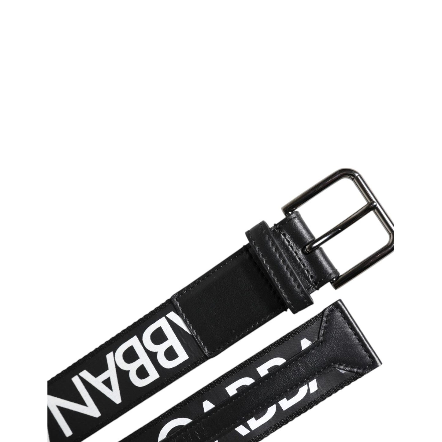 Dolce & Gabbana Black Leather Classic Metal Logo Buckle Belt BEL9338-100